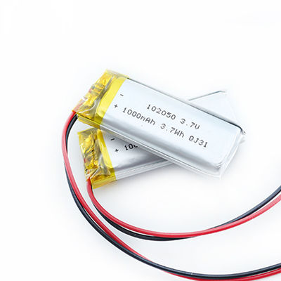 Kundenspezifische flexible dünne Lithium-Polymer-Batterie 102050 3.7wh