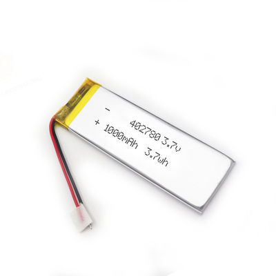 Kundenspezifische flexible 4.0mm dünne Lipo-Batterie 3.7V 1000Mah 402780