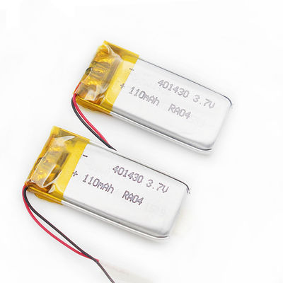 Batterie ROHS ISO9001 401430 3.7V 110mAh Lipo