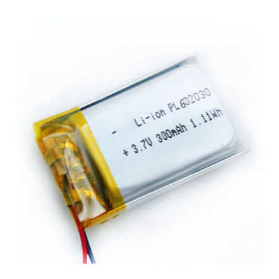 Kundengebundene 602030 Lipo 3,7 Volt-Batterie 300mah 6.0mm dick